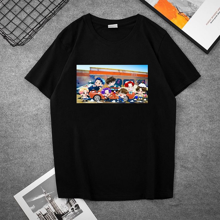 방탄소년단 Butter Cartoon Casual T-shirt