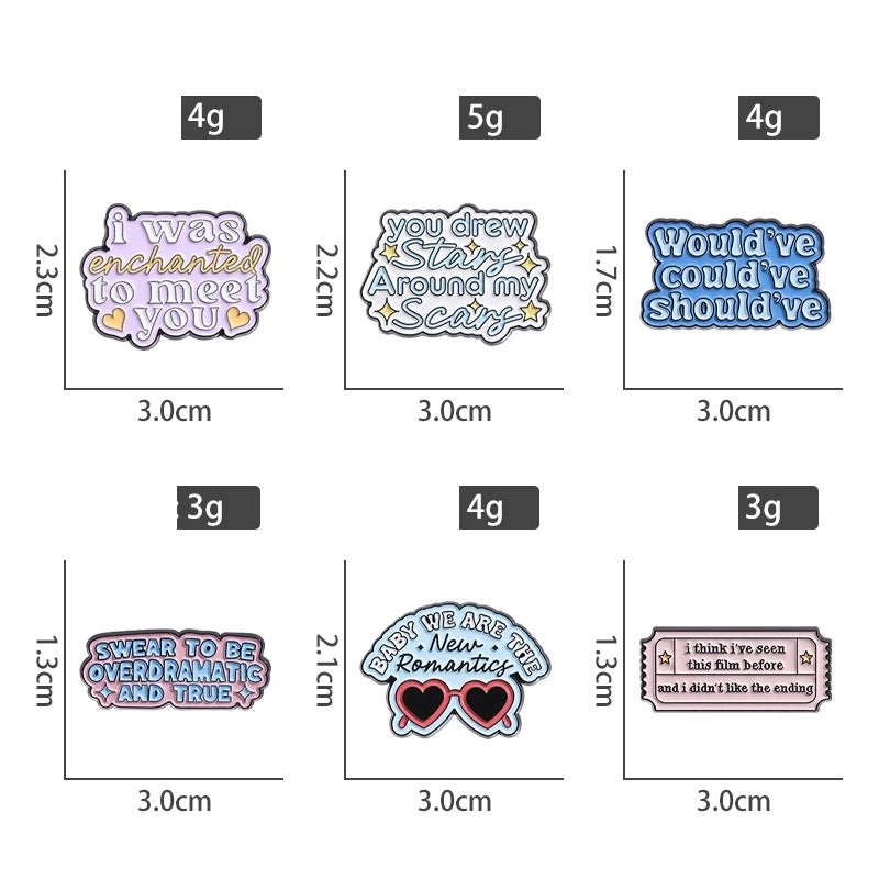 Cartoon Style Pin Letter Alloy Stoving Varnish Unisex Brooches