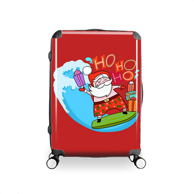 Santa Claus Surfing To Deliver Presents, Christmas In July Hardside Luggage