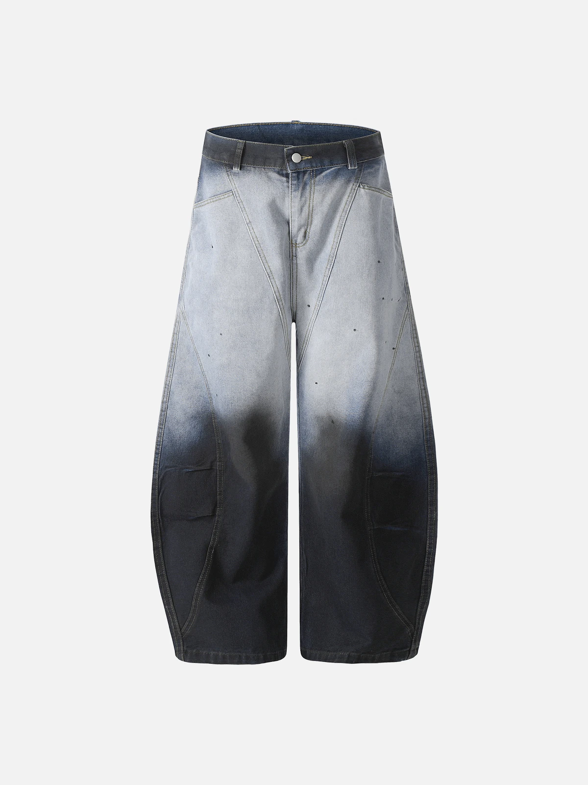 Blue Act Chic Washed Tie-Dye Gradient Baggy Jeans Front