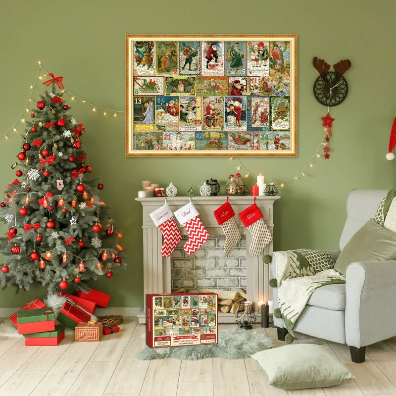  Christmas Postcards Advent Calendar Jigsaw Puzzle 1000 Pieces