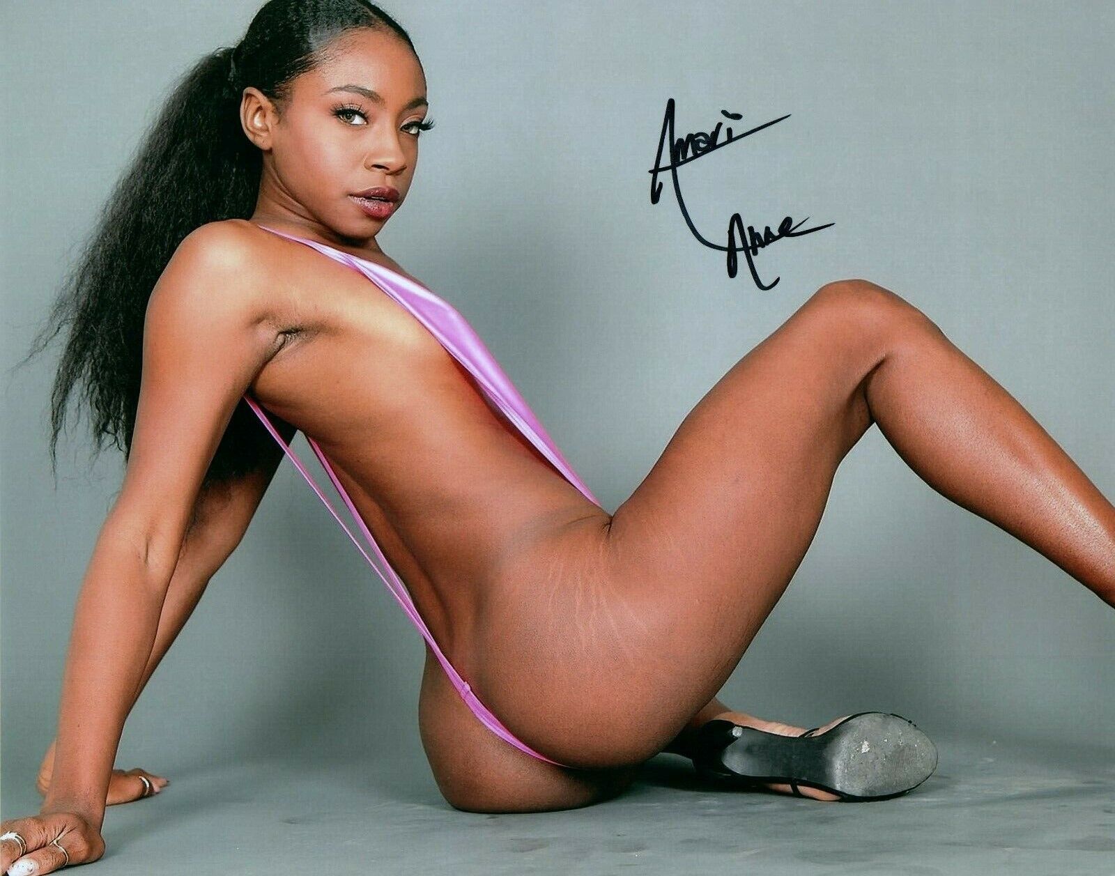 Amari Anne Super Sexy Hot Signed 8x10 Photo Poster painting Adult Model COA Proof 42B