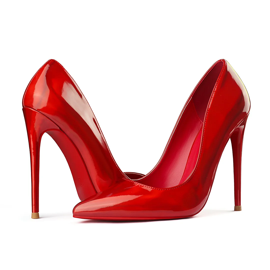 120/100mm Red Bottom Women's Party Wedding Heels Patent Pumps-MERUMOTE