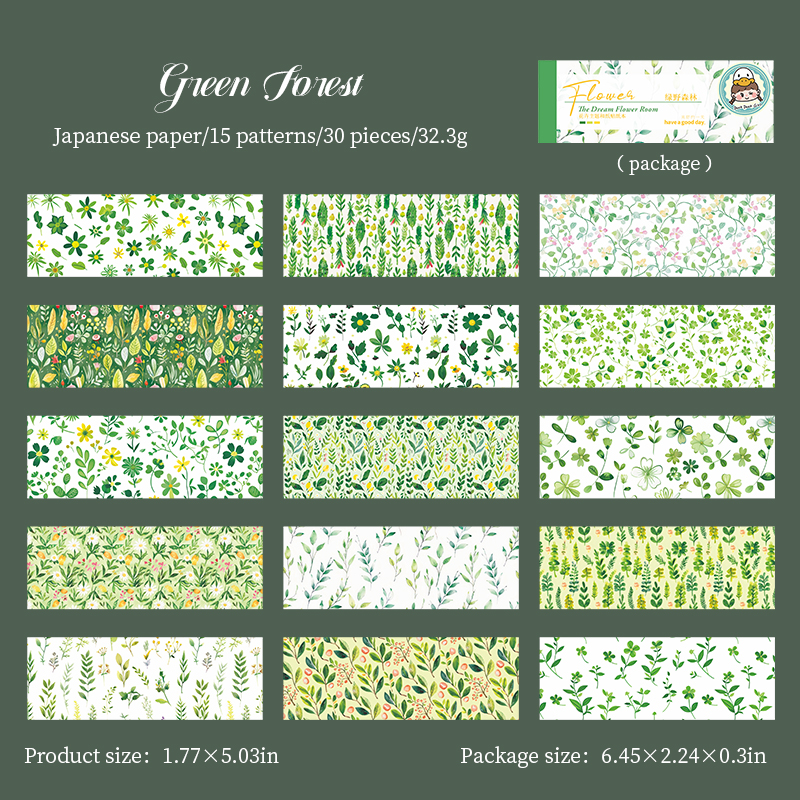 Washi Sticker Book - Painting Dream Flower Room Series Cute Flower Plant Landscape 