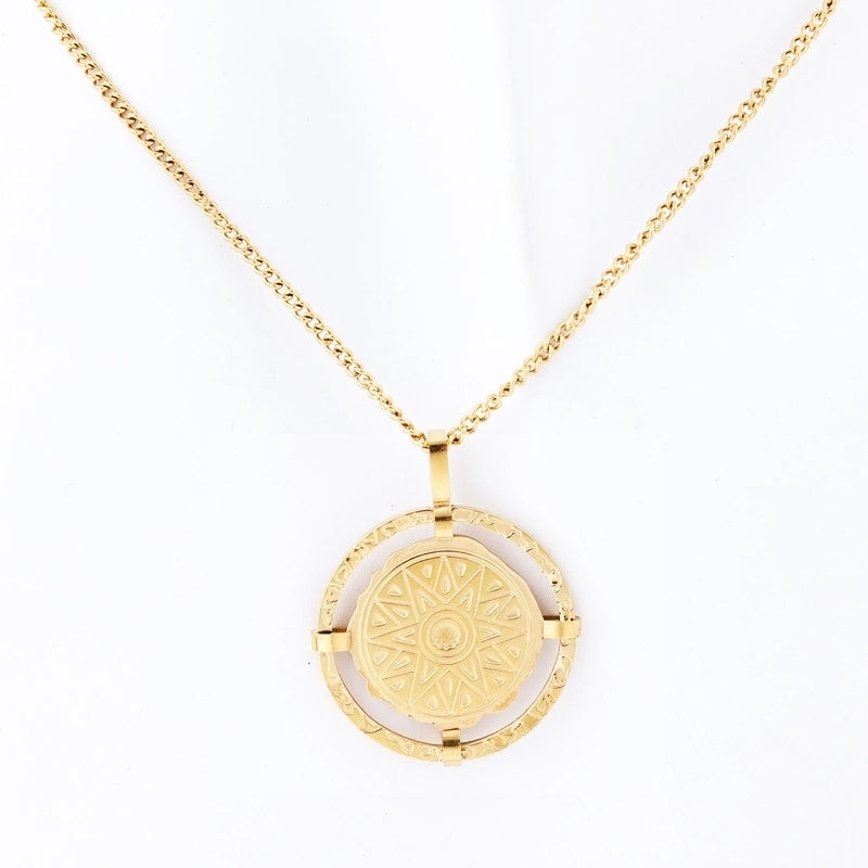 201 Stainless Steel 304 Stainless Steel 18K Gold Plated Elegant Minimalist Round Pendant Necklace