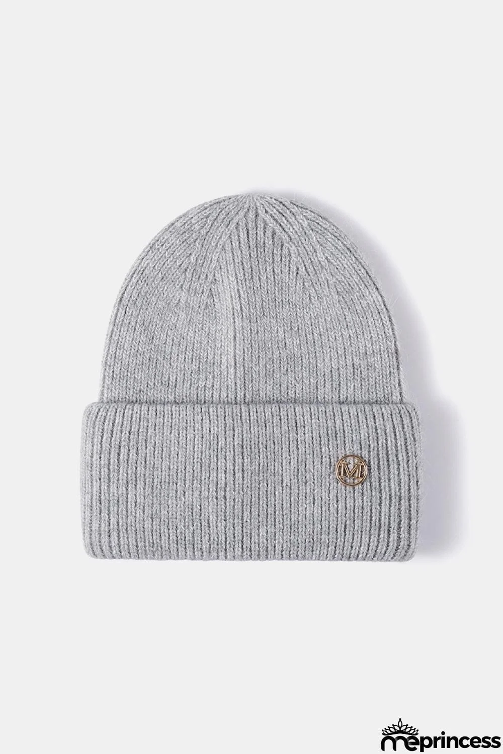 M Rib-Knit Cuff Beanie