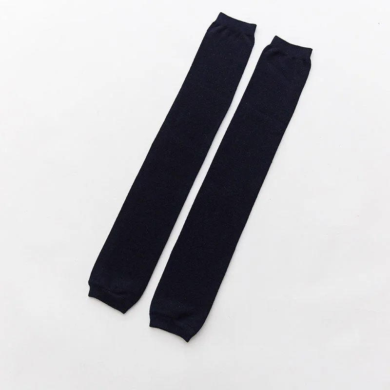 Leg Warmers Women Winter Warm Cotton Straight Keep-knee Simple Elegant Womens All-match Korean Style Long Over The Knee Female