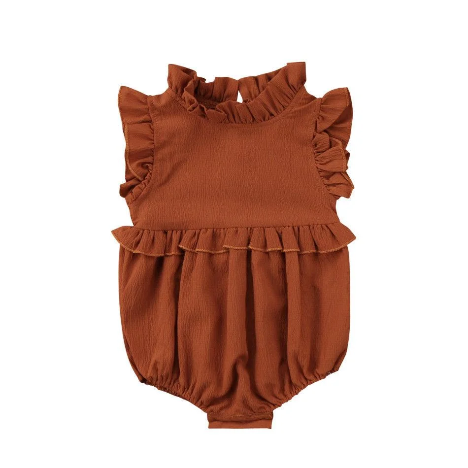 2020 Brand New Newborn Toddler Infant Baby Girls Sleeveless Romper Jumpsuit Ruffled Outfits Children Summer Clothing Wholesale