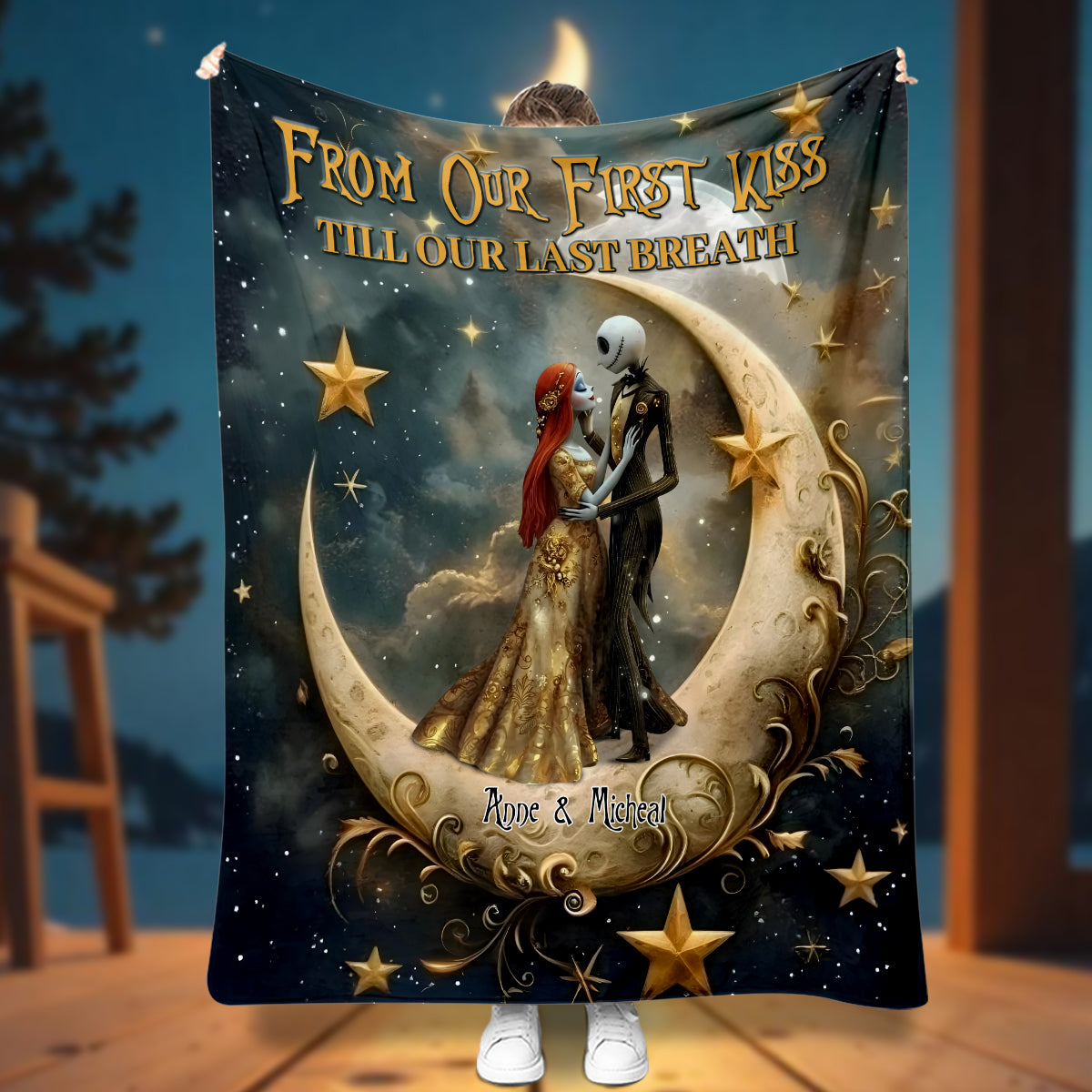 Loveyoufancy From Our First Kiss Till Our Last Breath - Personalized Nightmare Blanket