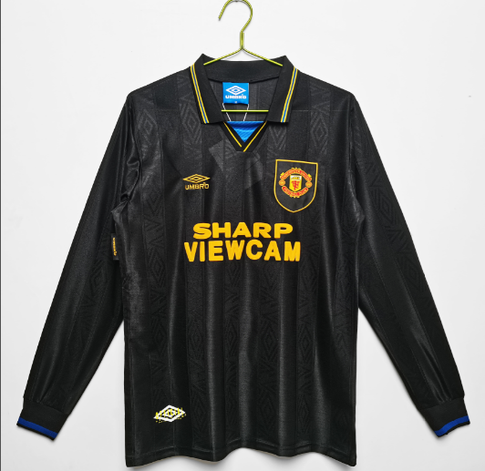 Retro 93/94 Manchester United Away Long Sleeve Football T-Shirt Thai Quality