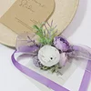 10PCS Light Purple Wedding Catering Bridal Groom Guests Corsage Boutonniere Wrist Artificial Flower Bouquets