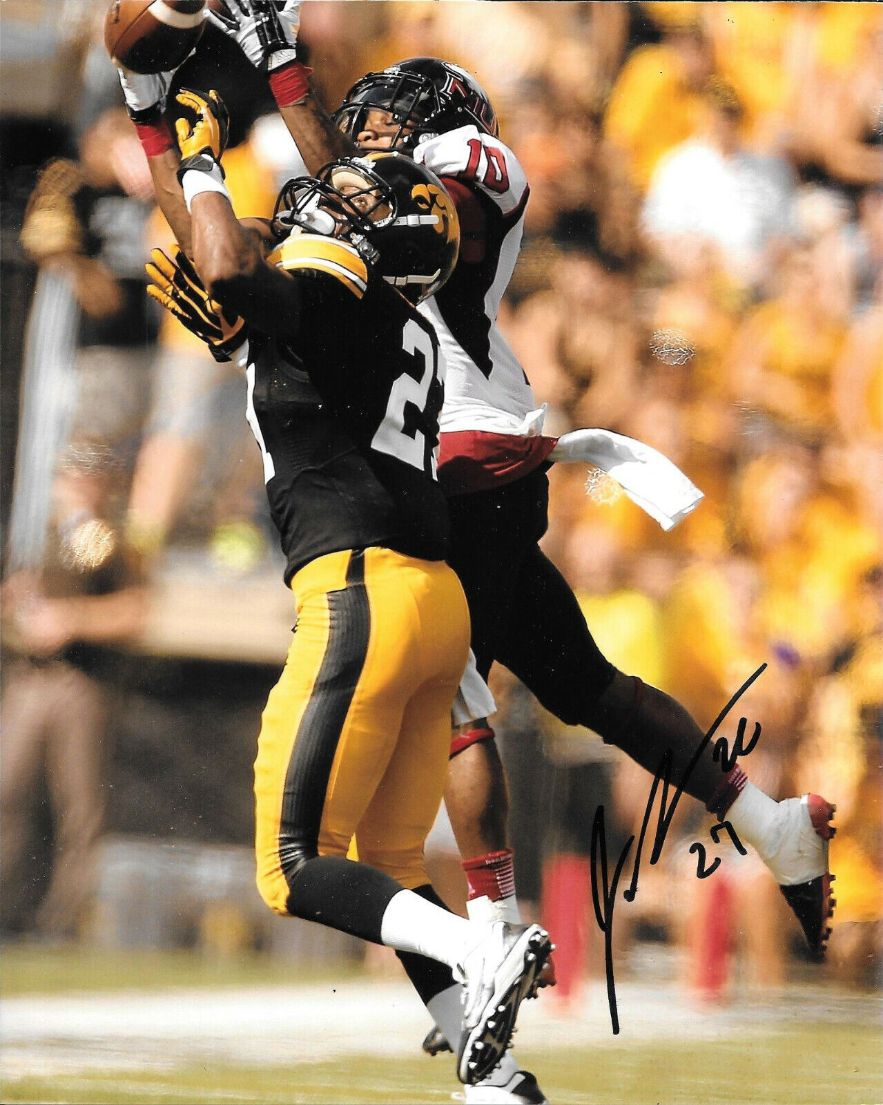 JORDAN LOMAX HAND SIGNED IOWA HAWKEYES 8X10 Photo Poster painting W/COA