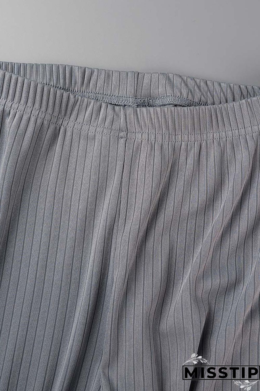 Grey Sexy Solid Patchwork Asymmetrical Turtleneck Sleeveless Two Pieces