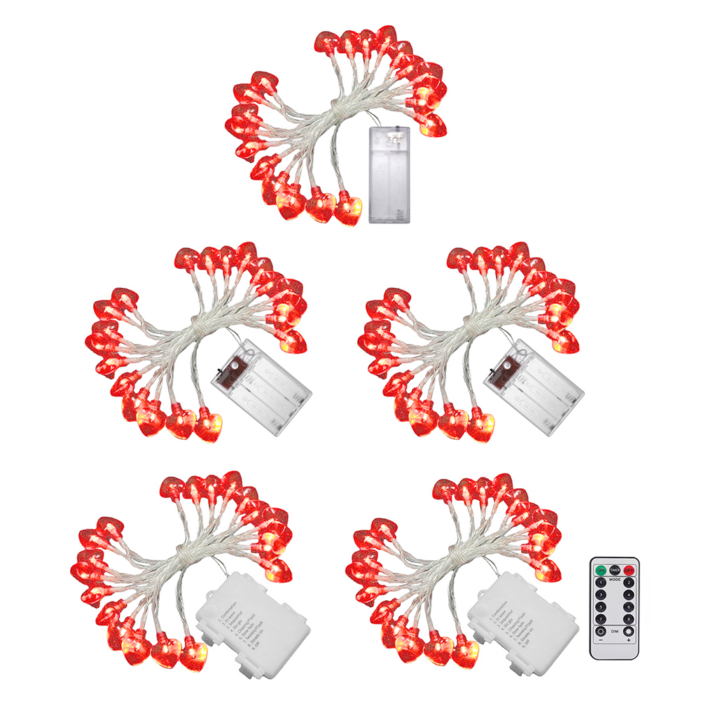 

Hanging Valentine Lights Love Shape String Waterproof for Garden Bedroom, 6m40led, 501 Original