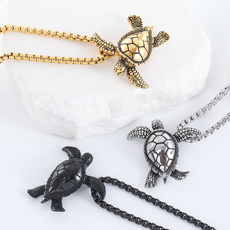 IG Style Turtle Stainless Steel Distressing Pendants