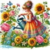 Diamond Painting-DIY Full Round Drill Girl(50x50cm)
