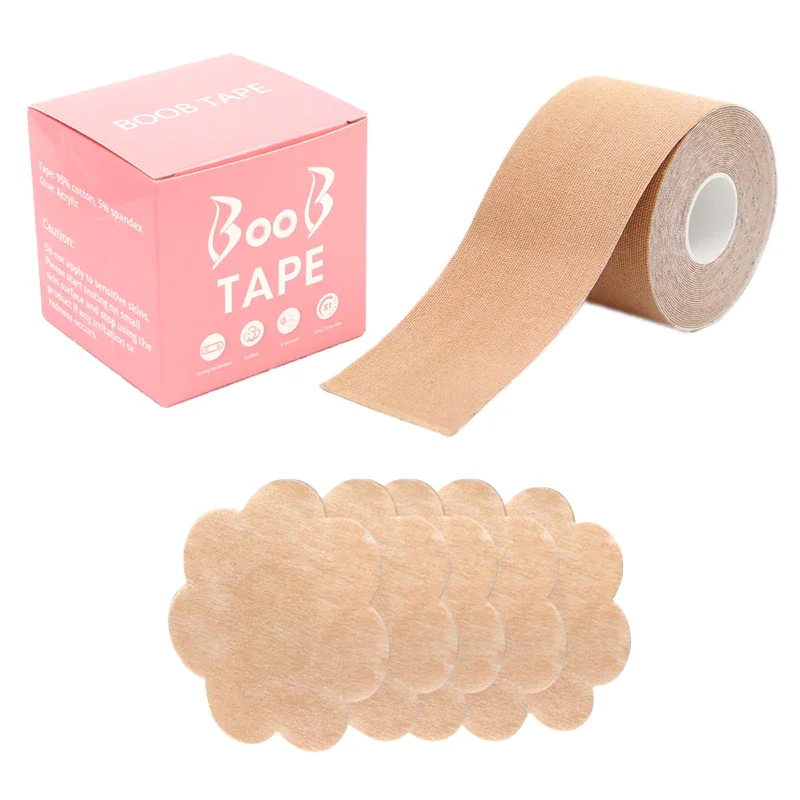 Billionm 1 Roll Women Boob Lift Tape Nipple Covers Sticker Free Cut Breast Chest Pasties Adhesive Tape Sticky Push Up Invisible Bra Pads