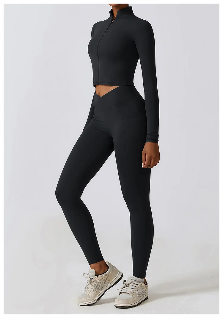 PASUXI Women's Workout Jacket Lightweight Zip Up Yoga Jacket Cropped Athletic Slim Fit Tops huanwei