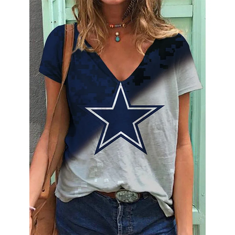 Dallas Cowboys Lightweight Short Sleeve V-Neck T-Shirt