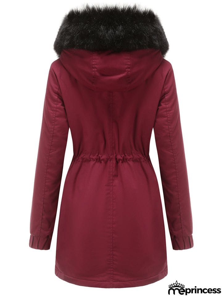 Women's Fleece Hooded Extra Warm Thicken Parka Coats