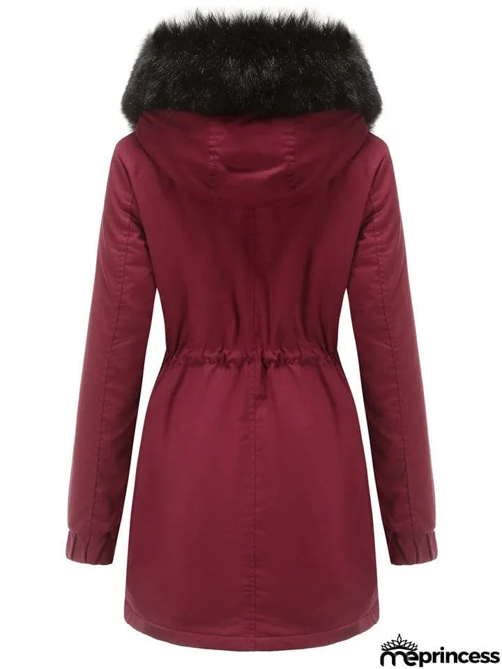 Women's Fleece Hooded Extra Warm Thicken Parka Coats