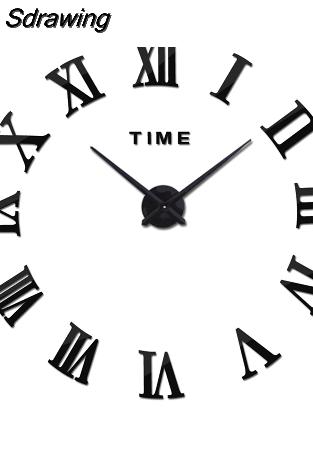 Sdrawing Wall Clock Luminous Frameless Wall Clocks DIY Digital Clock Wall Stickers Silent Clock for Home Living Room Office Wall Decor