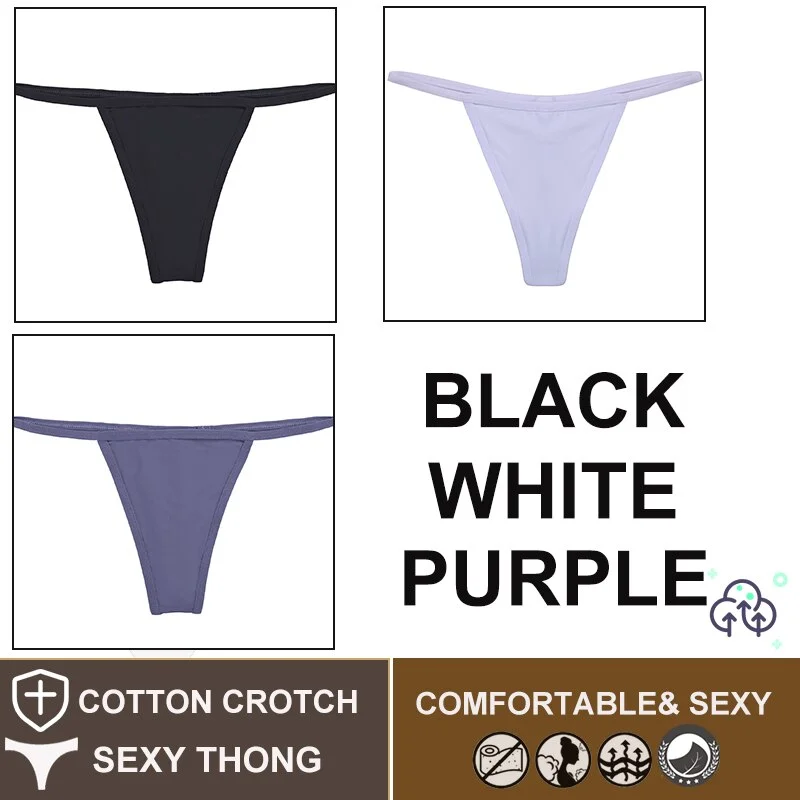 FINETOO 3PCS/Set M-XL Sexy G-string Panties Cotton Women's Underwear Girls Female Underpant Pantys Ladies Bikini Thong Lingerie