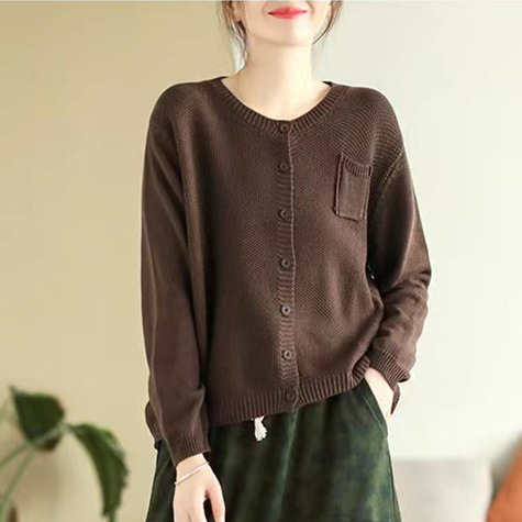 Chicfifth Sweater Women Winter Long Sleeve High Quality Autumn Vintage Top Knitted Cardigan