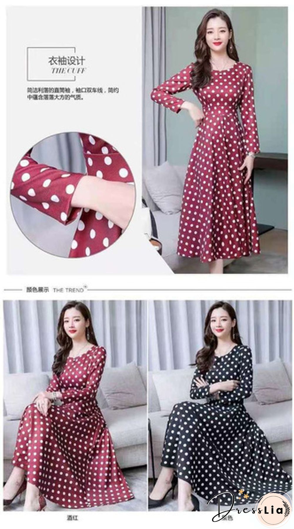 Fashion Dresses Plus Size 3XL Middle Aged Women Spring Autumn Dress New Casual Printed Long Sleeve Maxi Vestidos