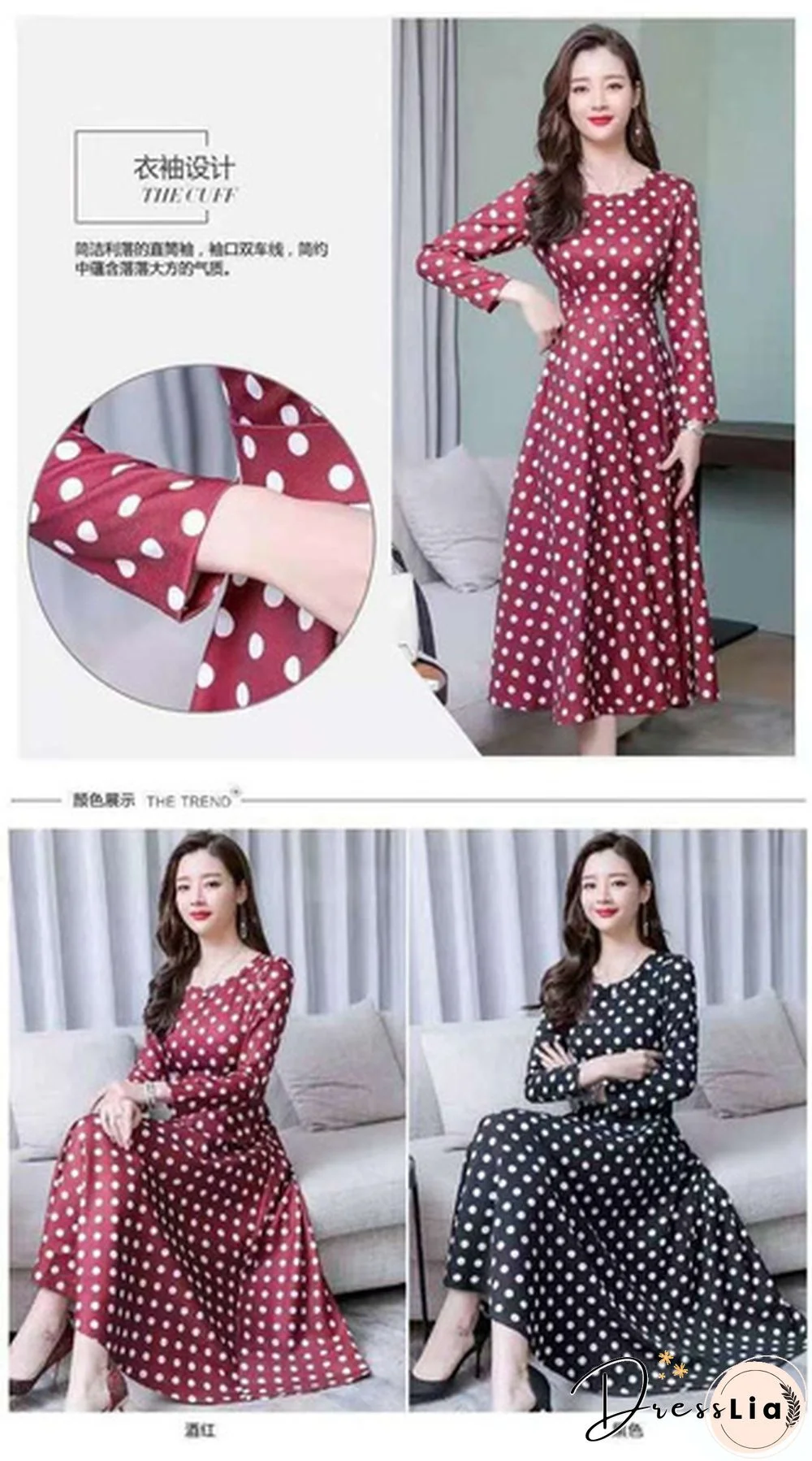 Fashion Dresses Plus Size 3XL Middle Aged Women Spring Autumn Dress New Casual Printed Long Sleeve Maxi Vestidos