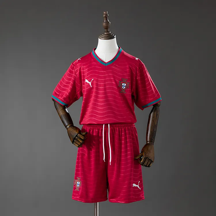 Kids Portugal 2026 World Cup Home Football Jersey 1:1 Thai Quality