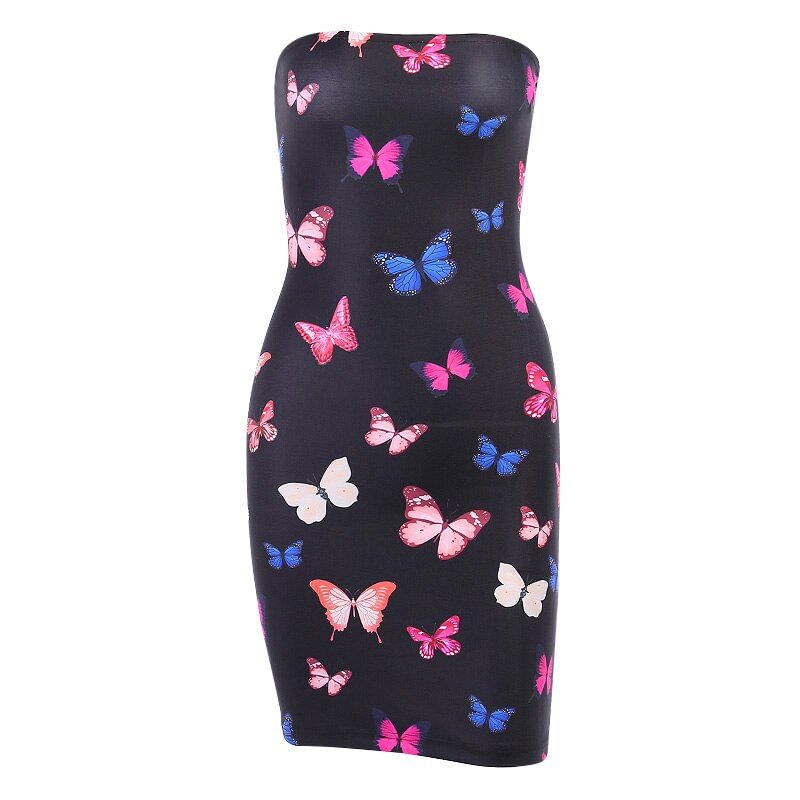 InstaHot Traplesss Sexy Butterfly Printed Dress Slim Bodycon Casual Gothic Vintage Mini Pencil Dress Women Summer Female Dresses
