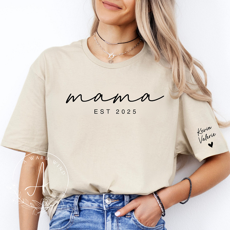Minimalist Mama Est T Shirt,Personalized Mother's Day Gift
