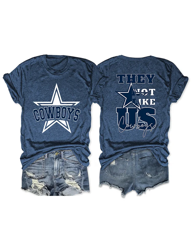 Women's Cowboy Football Print T-Shirt