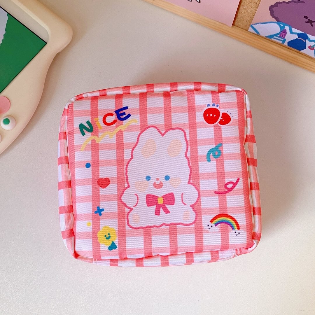 Kawaii Bear Mini Clutch Wallet For Girls Cute Money Card Holder Pouch Small Makeup Napkin Earphone Bag
