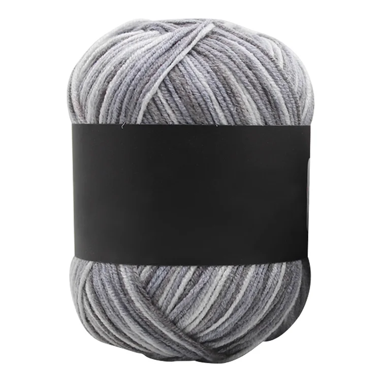 Gradient Color Milk Cotton Yarn Scarf Sweater Crochet Knitting Yarn (Grey)