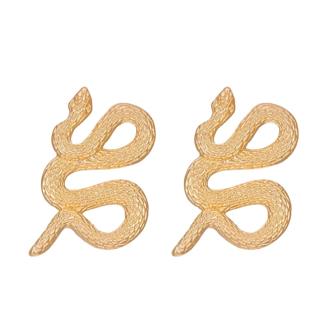 Round Snake Gold-Plated Earrings