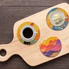 6Pcs/set Diamond Painting Wooden Sunrise Coaster Cup Cushion With Holder