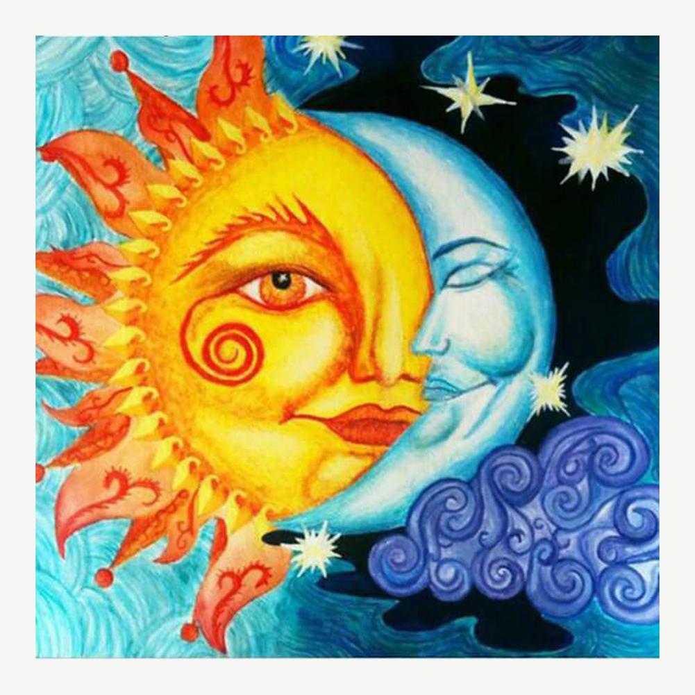 

30*30CM - Sun and Moon - Round Drill Diamond Painting, 501 Original
