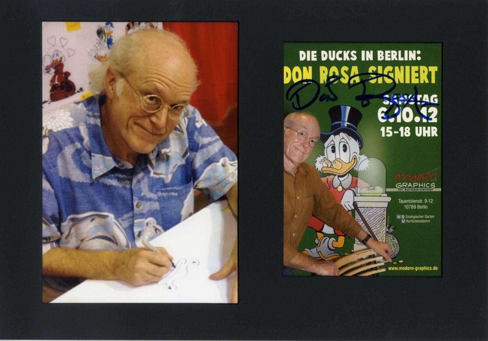 Don Rosa autograph, signed promotion Photo Poster painting mounted