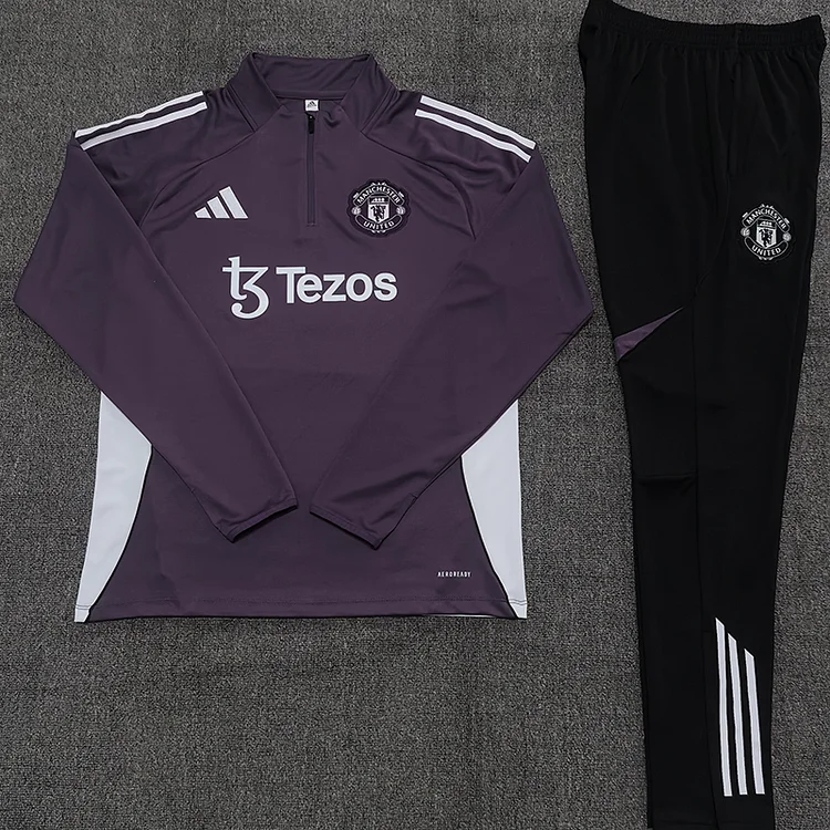 25/26 Manchester United Purple Half-Zip Training Wear Set