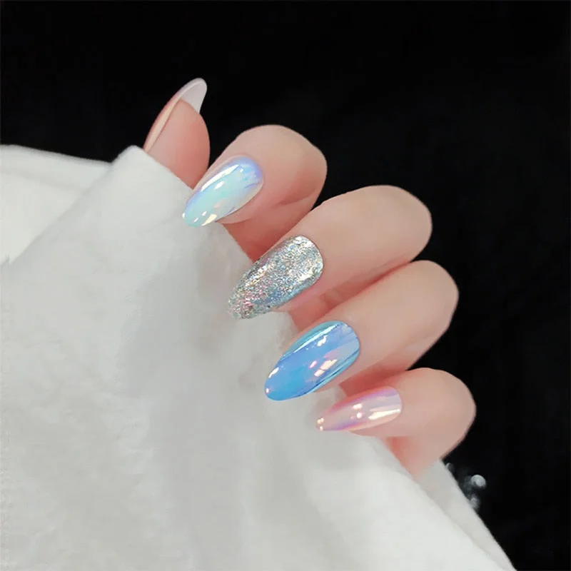 24pcs/set Press on Nail Tips Acrylic 10 Sizes Flower Design Fake Nails Art Full Cover French False Nail Art Tips Artifical Nails-Nail Inspo