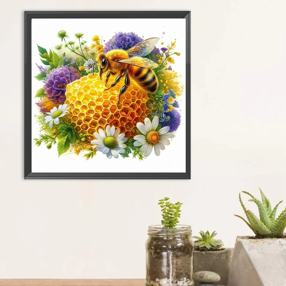 Diamond Painting - Full Round Drill - Flower Bee(Canvas|30*30cm)