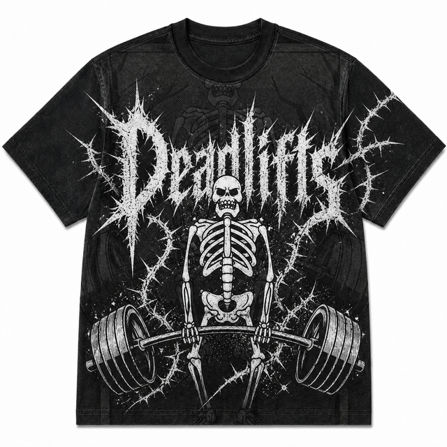 Gym Deadlift Skeleton Cotton T-Shirt