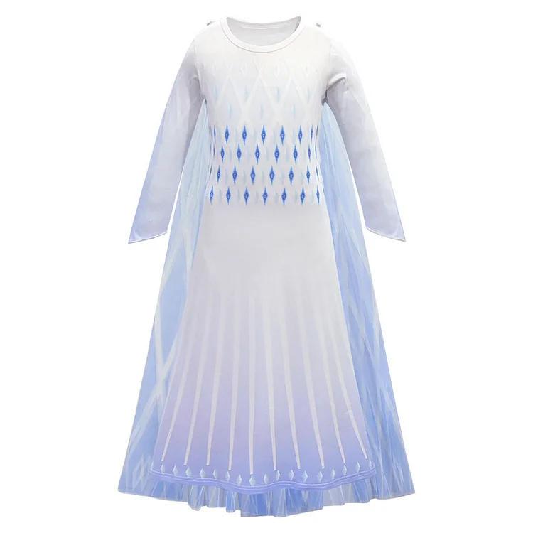 Kids Children Frozen Queen Elsa White Dress Outfits Cosplay Costume Halloween Carnival Suit