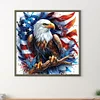 Amerikanische Flagge Adler - runder Bohrer Diamantmalerei - 30*30cm