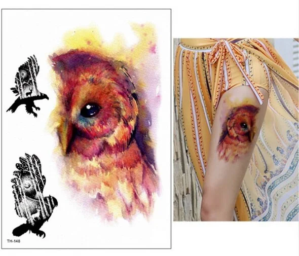 21*15cm NEW Temporary Tattoo Sticker cute leopard wolf tiger animals pattern Waterproof body art fake tattoo women men DIY paint