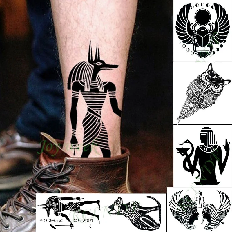Waterproof Temporary Tattoo Sticker protector of Ancient Egypt Egyptian totem Anubis fake tatto flash tatoo for men women girl