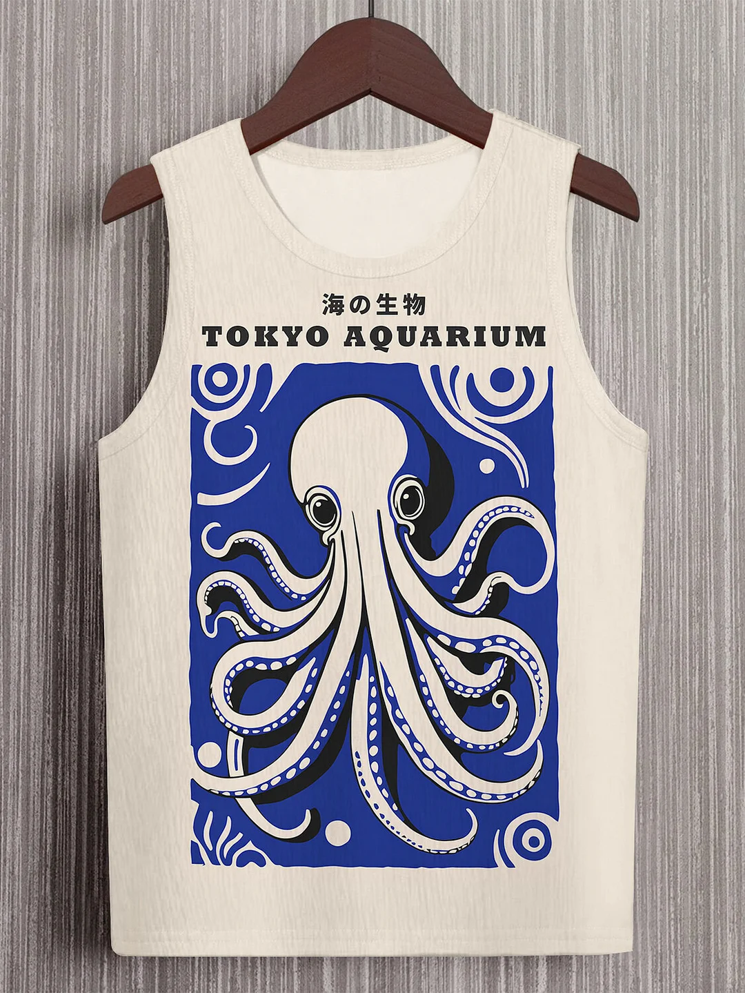 Men's Ocean Japanese Octopus Art Print Tank Top