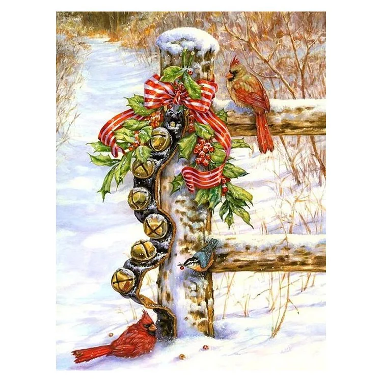 Snow Bird - 14CT 2 Strands Threads Counted Cross Stitch Kit - 40x50cm(Canvas)